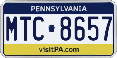 PA license plate MTC8657