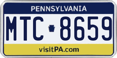 PA license plate MTC8659