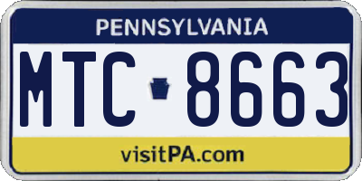 PA license plate MTC8663