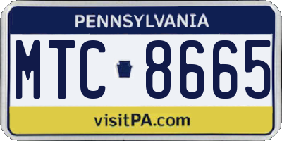 PA license plate MTC8665