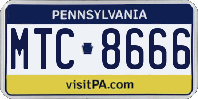 PA license plate MTC8666