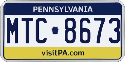 PA license plate MTC8673