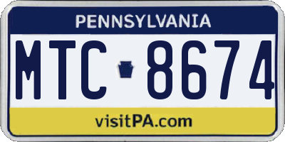 PA license plate MTC8674