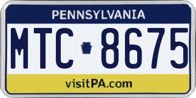 PA license plate MTC8675