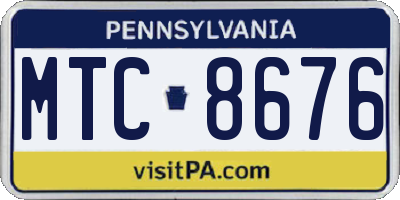 PA license plate MTC8676