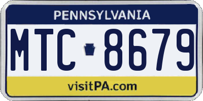 PA license plate MTC8679