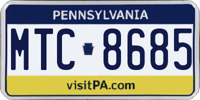 PA license plate MTC8685