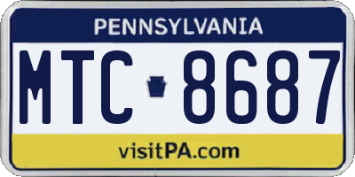 PA license plate MTC8687