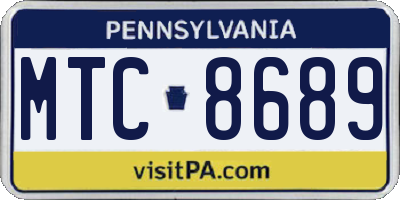 PA license plate MTC8689