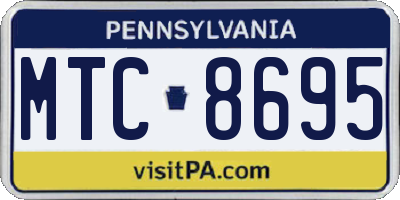 PA license plate MTC8695