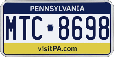 PA license plate MTC8698