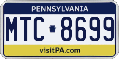PA license plate MTC8699