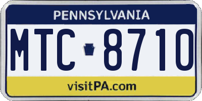 PA license plate MTC8710
