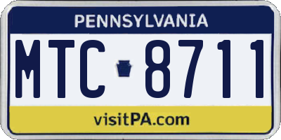 PA license plate MTC8711