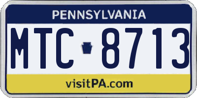 PA license plate MTC8713