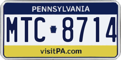 PA license plate MTC8714