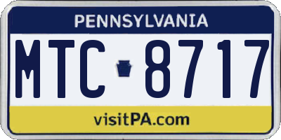 PA license plate MTC8717