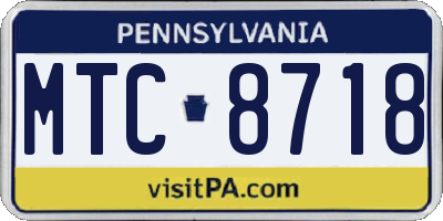 PA license plate MTC8718