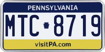 PA license plate MTC8719