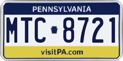 PA license plate MTC8721