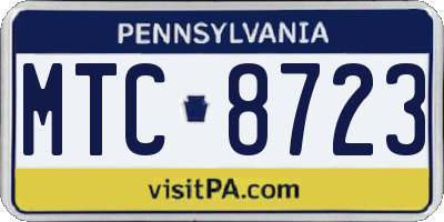 PA license plate MTC8723