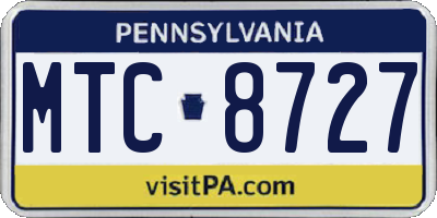 PA license plate MTC8727
