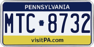 PA license plate MTC8732