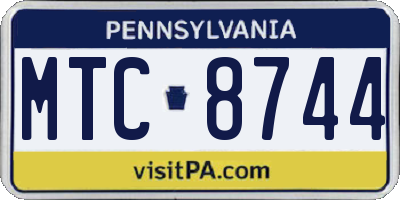 PA license plate MTC8744