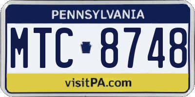 PA license plate MTC8748