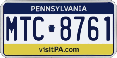 PA license plate MTC8761