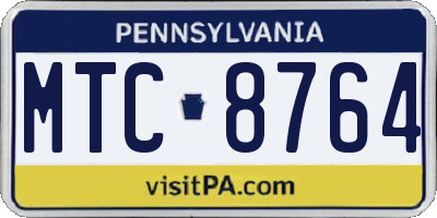 PA license plate MTC8764