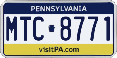PA license plate MTC8771