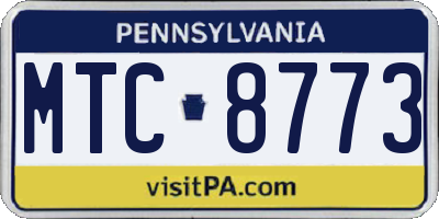 PA license plate MTC8773