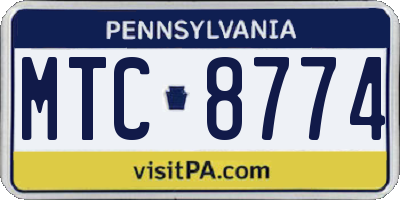 PA license plate MTC8774