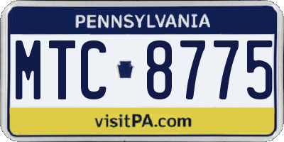 PA license plate MTC8775