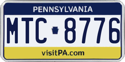 PA license plate MTC8776