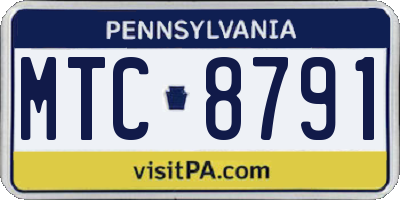 PA license plate MTC8791
