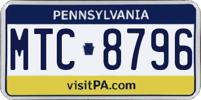 PA license plate MTC8796