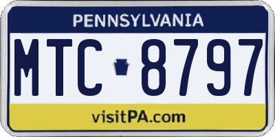 PA license plate MTC8797