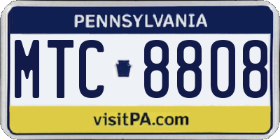 PA license plate MTC8808