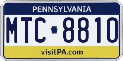 PA license plate MTC8810