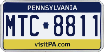PA license plate MTC8811