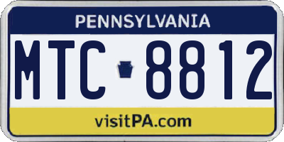 PA license plate MTC8812