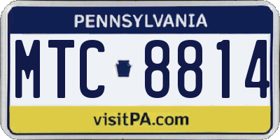 PA license plate MTC8814