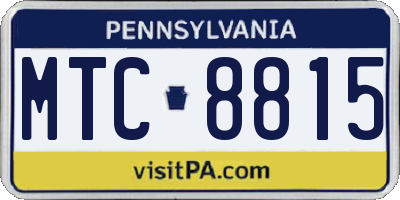 PA license plate MTC8815