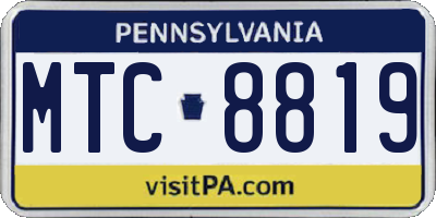 PA license plate MTC8819