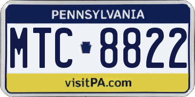 PA license plate MTC8822