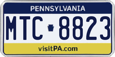 PA license plate MTC8823