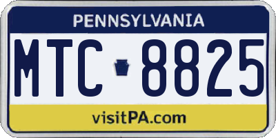 PA license plate MTC8825