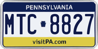 PA license plate MTC8827